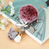 Metal Flower Keychain For Female Plush Cute Creative Bag Pendant