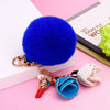 Metal Flower Keychain For Female Plush Cute Creative Bag Pendant