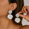 Metal Flower Petal Earrings For Women Niche Style Electroplating