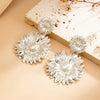 Metal Flower Petal Earrings For Women Niche Style Electroplating
