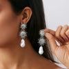 Metal Flower Petal Earrings For Women Niche Style Electroplating
