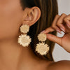 Metal Flower Petal Earrings For Women Niche Style Electroplating