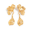Metal Flower Petal Earrings For Women Niche Style Electroplating