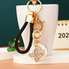 Metal Four Leaf Clover Car Key Chain And Bag Pendant