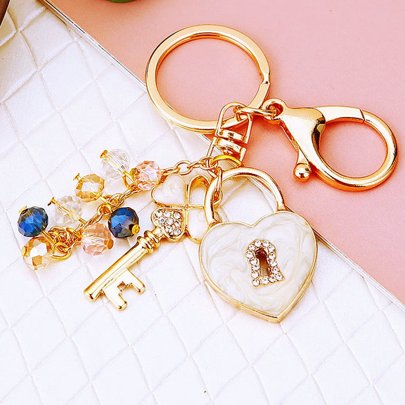 Metal Four Leaf Clover Car Key Chain And Bag Pendant