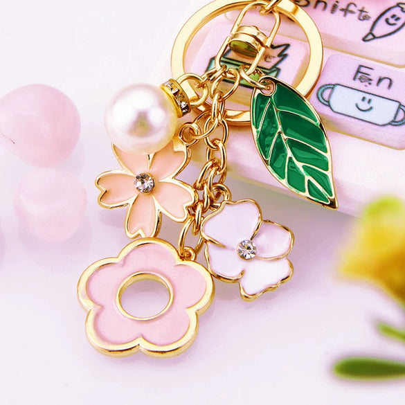 Metal Four Leaf Clover Car Key Chain And Bag Pendant