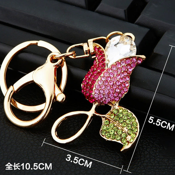 Metal Four Leaf Clover Car Key Chain And Bag Pendant