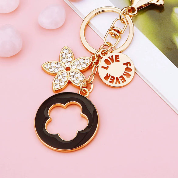 Metal Four Leaf Clover Car Key Chain And Bag Pendant