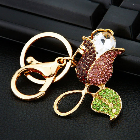 Metal Four Leaf Clover Car Key Chain And Bag Pendant