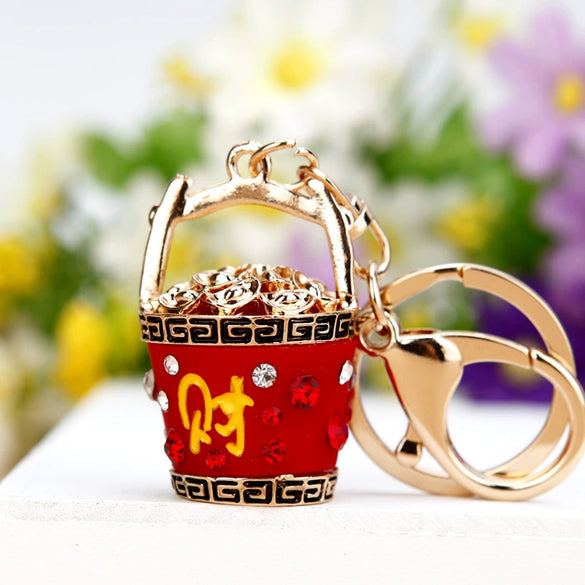 Metal Four Leaf Clover Car Key Chain And Bag Pendant