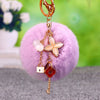 Metal Four Leaf Clover Car Keychain For Female As Plush Creative Bag Pendant