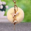 Metal Four Leaf Clover Car Keychain For Female As Plush Creative Bag Pendant