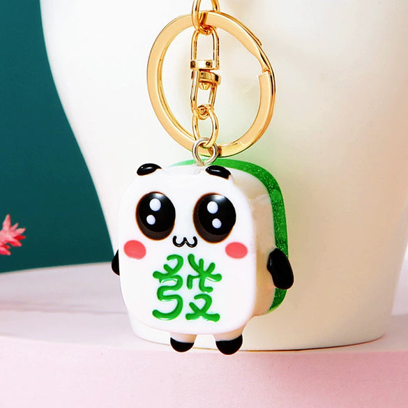 Metal Four Leaf Clover Rhinestone Keychain For Women