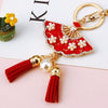 Metal Four Leaf Clover Rhinestone Keychain For Women
