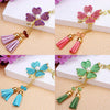 Metal Four Leaf Clover Rhinestone Keychain For Women