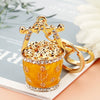 Metal Four Leaf Clover Rhinestone Keychain For Women