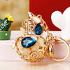 Metal Four Leaf Clover Rhinestone Keychain For Women