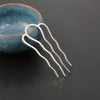 Metal Fourtooth Small Wave Pattern Hairpin Hair Comb With Electroplating Treatment