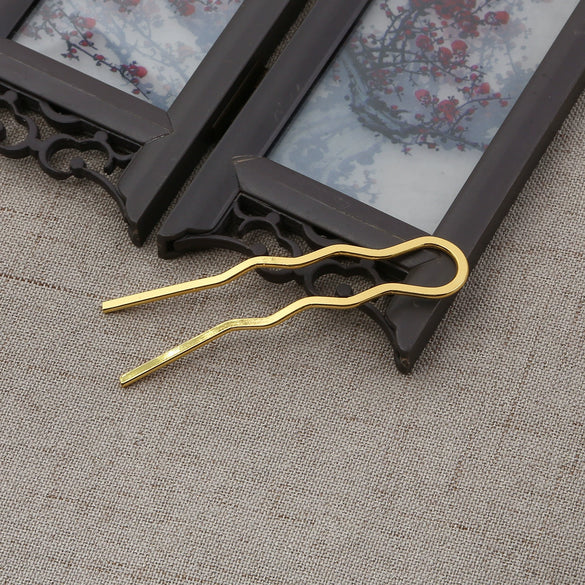 Metal Fourtooth Small Wave Pattern Hairpin Hair Comb With Electroplating Treatment