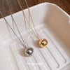 Metal Geometric Ball Pendant Necklace Electroplated Minimalist Women's Woolen Chain Jewelry