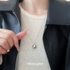 Metal Geometric Ball Pendant Necklace Electroplated Minimalist Women's Woolen Chain Jewelry