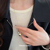 Metal Geometric Ball Pendant Necklace Electroplated Minimalist Women's Woolen Chain Jewelry