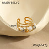 Metal Geometric Ball Stainless Steel Ring And Earrings With 18K Gold Plated Light Luxury Style