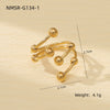 Metal Geometric Ball Stainless Steel Ring And Earrings With 18K Gold Plated Light Luxury Style