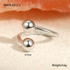 Metal Geometric Ball Stainless Steel Ring And Earrings With 18K Gold Plated Light Luxury Style
