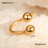 Metal Geometric Ball Stainless Steel Ring And Earrings With 18K Gold Plated Light Luxury Style