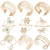 Metal Geometric Butterfly Leaves Flowers Armband With Electroplating Design