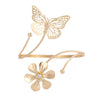 Metal Geometric Butterfly Leaves Flowers Armband With Electroplating Design