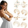 Metal Geometric Butterfly Leaves Flowers Armband With Electroplating Design