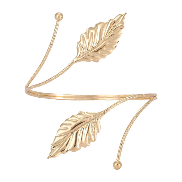 Metal Geometric Butterfly Leaves Flowers Armband With Electroplating Design