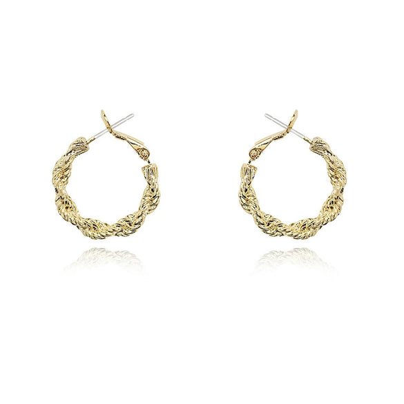 Metal Geometric Circle Hollow Electroplated Earrings For Women