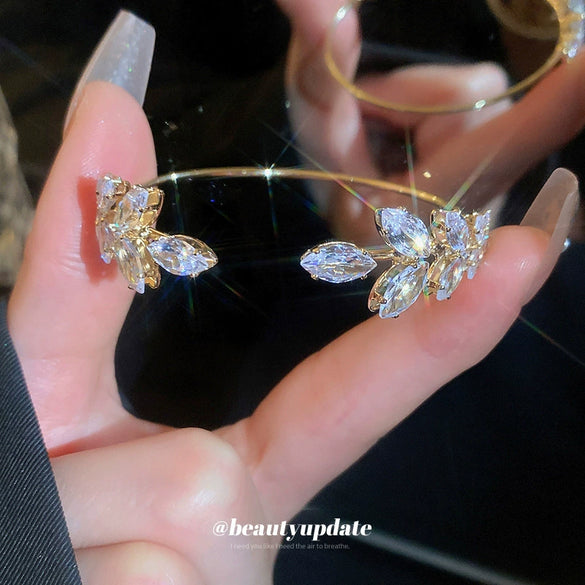 Metal Geometric Diamond Opening Bracelet For Women Fashion Highend Light Luxury