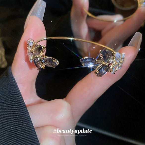 Metal Geometric Diamond Opening Bracelet For Women Fashion Highend Light Luxury