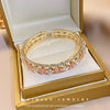 Metal Geometric Diamondencrusted Open Bracelet