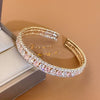Metal Geometric Diamondencrusted Open Bracelet