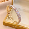 Metal Geometric Diamondencrusted Open Bracelet