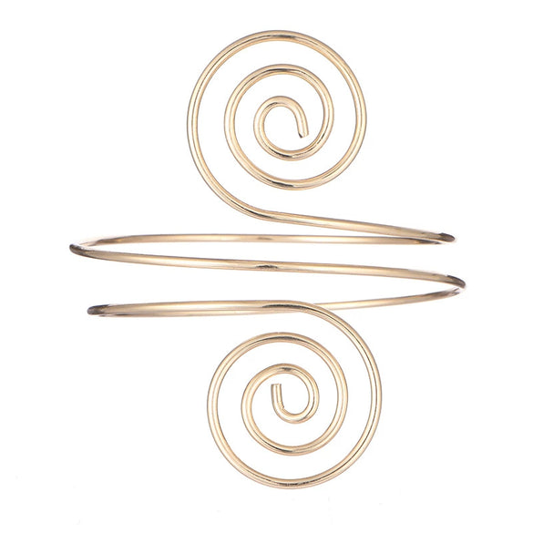 Metal Geometric Electroplated Opening Multilayer Arm Ring Bracelet