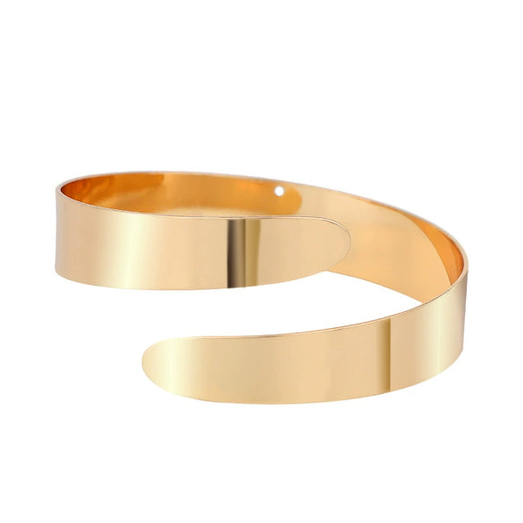 Metal Geometric Electroplated Opening Multilayer Arm Ring Bracelet