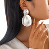 Metal Geometric Exaggerated Irregular Water Drop Stitching Electroplated Women's Ring Pendant Earrings