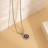 Metal Geometric Eye Pendant Box Chain Necklace For Women