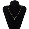 Metal Geometric Eye Pendant Box Chain Necklace For Women