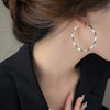 Metal Geometric Hoop Earrings Highend Luxury Electroplating Style For Women