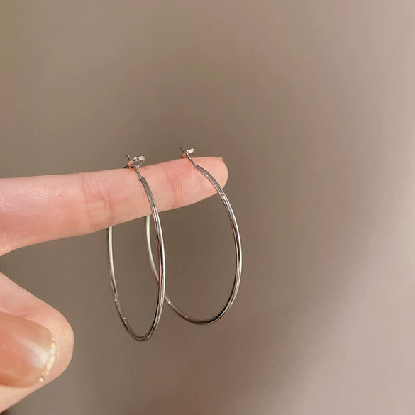 Metal Geometric Hoop Earrings Highend Luxury Electroplating Style For Women