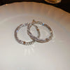 Metal Geometric Hoop Earrings Highend Luxury Electroplating Style For Women