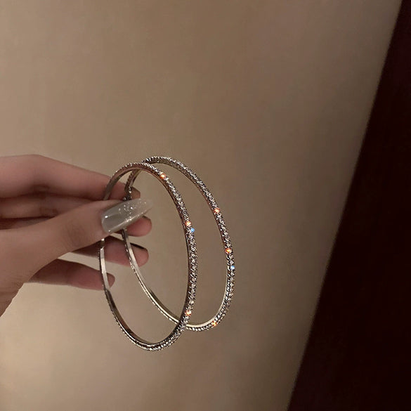 Metal Geometric Hoop Earrings Highend Luxury Electroplating Style For Women