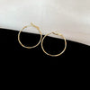 Metal Geometric Hoop Round Earrings For Women With Electroplating